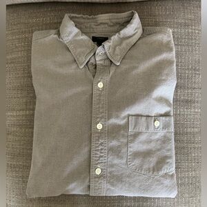 J. Crew Men's Oxford Button-Down Shirt - Light Gray